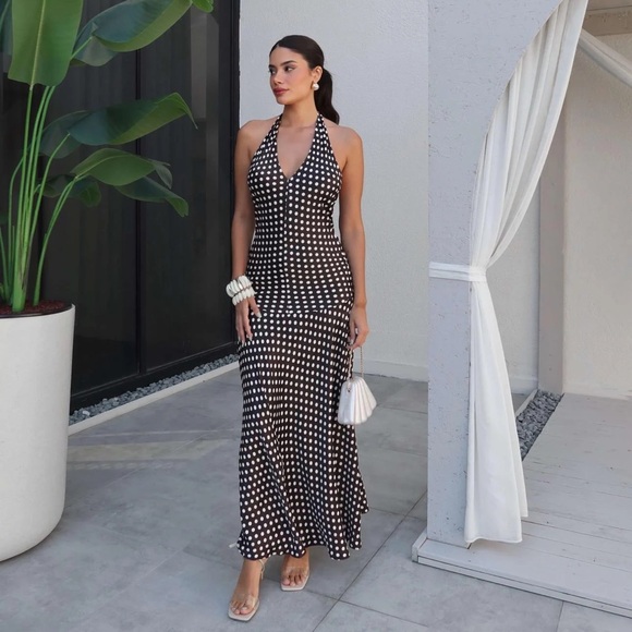 brown and white polka dot dress zara Zara Brown and White Polka Dot Mini Dress - Cute and Stylish